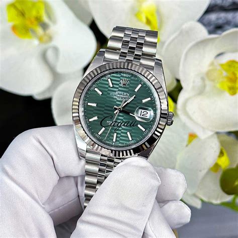 rolex green motif jubilee|Rolex Datejust 41 watch: Oystersteel and white gold.